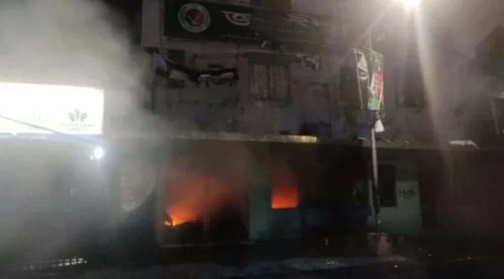 জাতীয় পার্টির কার্যালয়ে হামলা-অগ্নিসংযোগ করলো গণঅধিকার পরিষদ